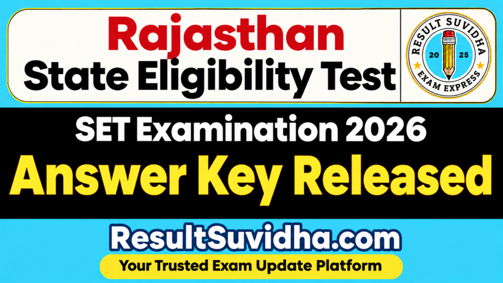 Rajasthan State Eligibility Test SET Answer Key 2026